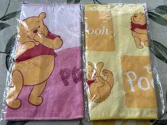 くまのプーさん ミニタオル 2枚セット ピンク イエロー ディズニー