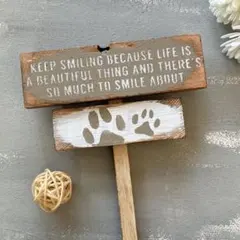 ガーデニング　ガーデンピック　ナチュラル雑貨　犬　猫　足あと　No.898