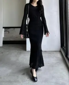 nairo レース編みロングワンピース