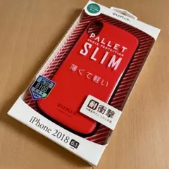 iPhone XR 耐衝撃薄型ハイブリッドケース「PALLET Slim」レッド