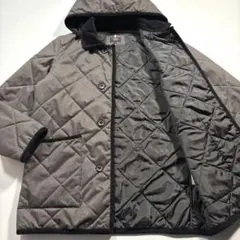 未使用級 L 2way ビームスハート 中綿 キルティングコート トリコ フード