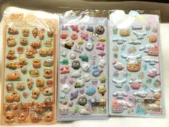 動物とスイーツの立体シール3シートセット