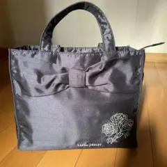 LAURA ASHLEY トートバッグ リボン ネイビーのサムネイル