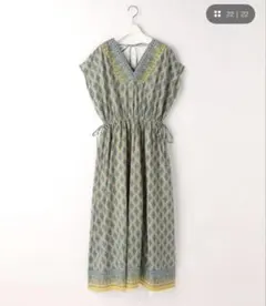 green label relaxing IND パネル プリント ワンピース
