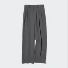 ユニクロ　タックワイドパンツ　グレー　M