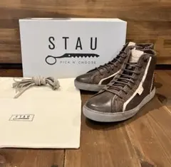 STAU ハイカットスニーカー ダークブラウン - メルカリ