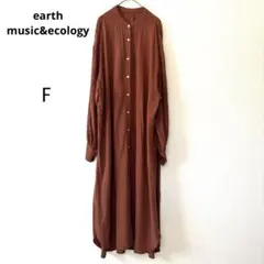 【earth music&ecology】　アース　シャツワンピース　フリー