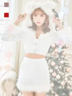 Sugar サンタコス ホワイトファー セットアップ うさぎ キャバ コスプレ