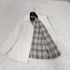 BURBERRY LONDON アンゴラ混ウールステンカラーコート オフホワイト