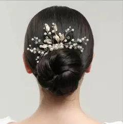 結婚式　参列 ヘアアクセサリー　ゴールド ヘッドドレス かんざし