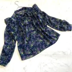 AMERI 花柄 ボウタイブラウス シフォン フリル Mのサムネイル