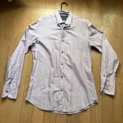 Massimo Dutti ストライプ長袖シャツ 紫のサムネイル