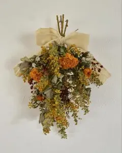 早春のミモザの蕾　ドライフラワースワッグ　花束　ブーケ　インテリア雑貨 ドライフラワー スワッグ ミモザ 花束 プレゼント プリザーブド