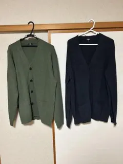 ユニクロ ラムウールVネックカーディガン 2枚セット XL