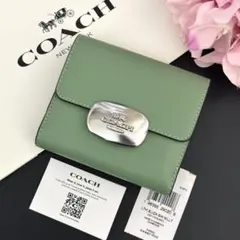 新品未使用】 コーチCOACH 長財布 ターンロック ブルー グリーン 青 緑