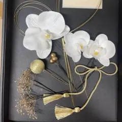 白い花と金色の髪飾り　和装　前撮り