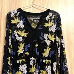 グレースコンチネンタル刺繍レースワンピースBLACK36