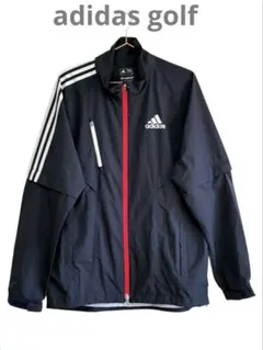 美品アディダス×テーラーメイドゴルフclimaproof素材ジャケットネイビーL