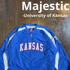 【Majestic マジェスティック】カンザス大学 ナイロンプルオーバー XLのサムネイル