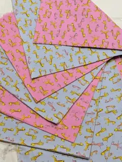 A1111 キリン柄 100cm×50cm　コットン100%　6枚組