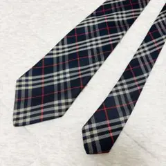 バーバリー　ネクタイ　ノバチェック　紺　ネイビー　シルク
