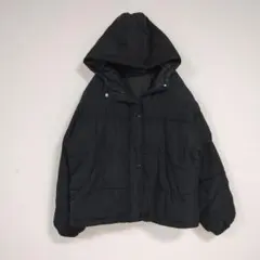 【チップクリップ】フード付きブラックパファージャケット