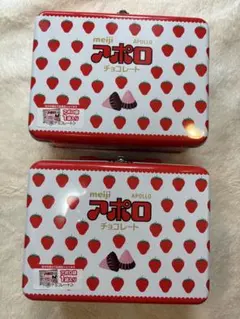meiji アポロ チョコレート トランク缶 2つ