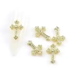 クロス 十字架 メタル ネイル パーツ アート レジン デコ　ゴールド