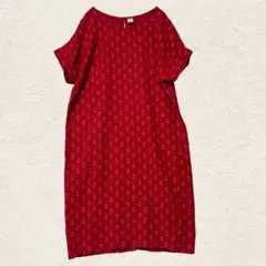 OLD NAVY 麻 レーヨン ワンピース レッド Sサイズ