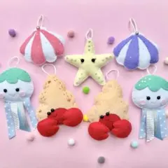 ハンドメイド 夏祭り ガーランド インテリア 編みぐるみ イベント 壁
