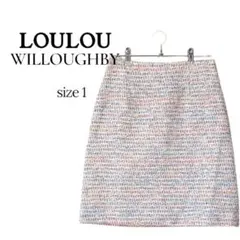 ルルウィルビー ミックスツイードスカート Sサイズ 日本製