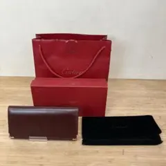 Cartier カルティエ マスト ライン 2つ折 長財布 レザー ボルドーのサムネイル