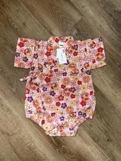 新品未使用！花柄ピンク甚平