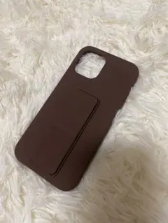 iPhone12用 スタンド機能付きケース ブラウン