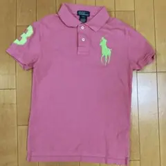 ポロ ラルフローレン 半袖 ポロシャツ 140 ビッグポニー 刺繍 ピンク