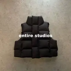 美品タグ付 エンタイアスタジオ キルティング 中綿 フリースベスト M ブラック entire studios(エンタイアスタジオ) ダウンベスト(メンズ