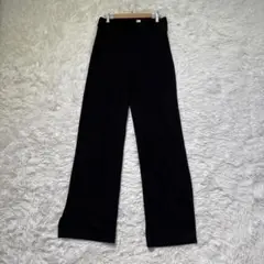【エイチアンドエム】リブニットパンツ 黒 M ポリエステル エラスタン
