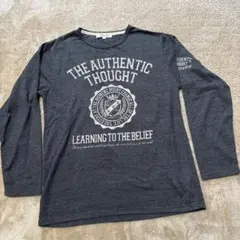 前プリント長袖Tシャツ Lサイズ　グレー