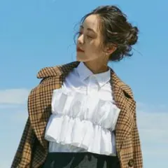 COMMEdesGARCONSコムデギャルソン　フリル付き長袖シャツのサムネイル