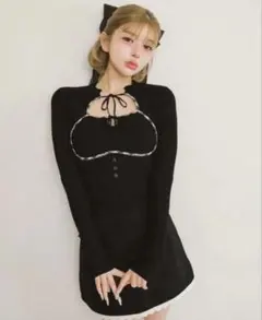 Darich ダーリッチ フロントオープンリブニットトップス