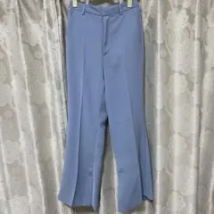 ライトブルー スラックス フレアパンツ カラーパンツ