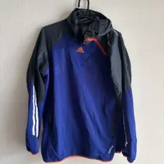 adidas フード付きジャケット ネイビー/ブラック/オレンジ