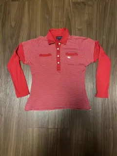 Burbarry ポロシャツ レイヤードシャツ ドッキングトップス Tシャツ 赤