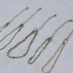 ブレスレット 5点セット シルバー おしゃれ 華奢 細い