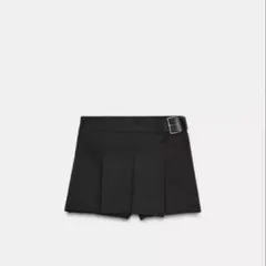 ZARA プリーツベルト付きキュロットスカート Sブラック