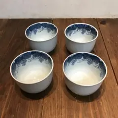 美品　陶器　焼物　碗　茶碗　丼　盛り鉢　優雅な葡萄の絵柄　染付