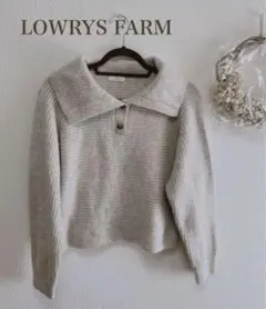 LOWRYS FARM ビッグカラーショートニットロングスリーブ
