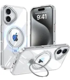 iPhone 16 用 ケース MagSafe対応　リング　クリア