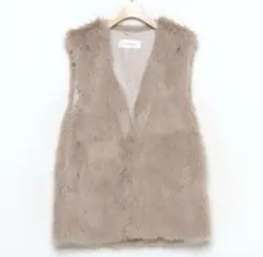 JEANASIS グレー ファーベスト ノースリーブ