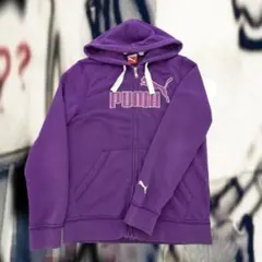 PUMA 紫色 パーカー ジッパー付き　y2k